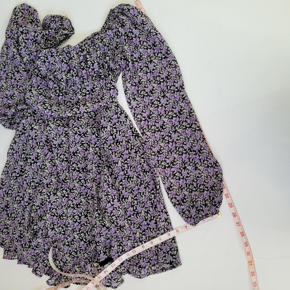 Blush & Day Black Floral Tiered Babydoll Mini Dress M Dark Romantic‎ Whimsigoth - Picture 14 of 14